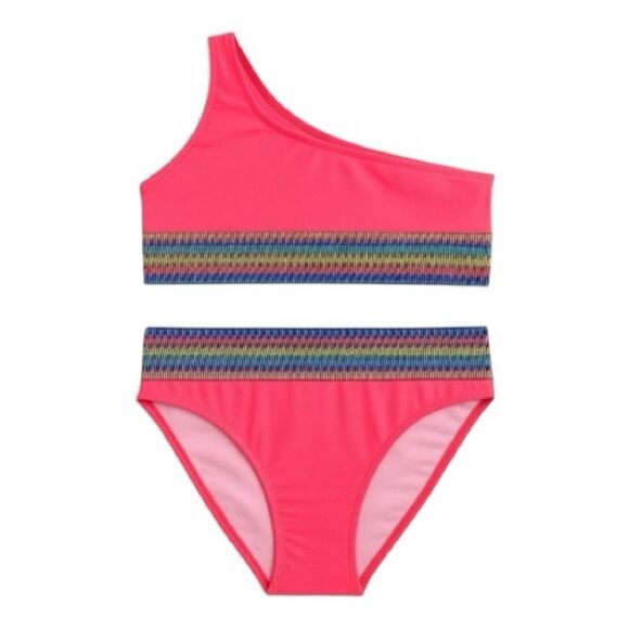 SHEIN Other - SHEIN Women's Small Neon Pink One-Shoulder Bikini Set 2 Piece